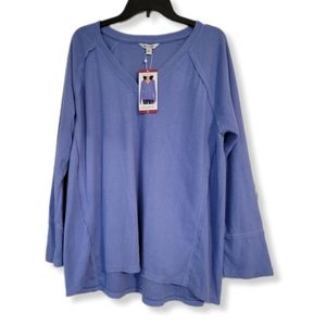 Wildfox Haley Brushed Waffle Knit Top Purple Orchid Sz XL NWT